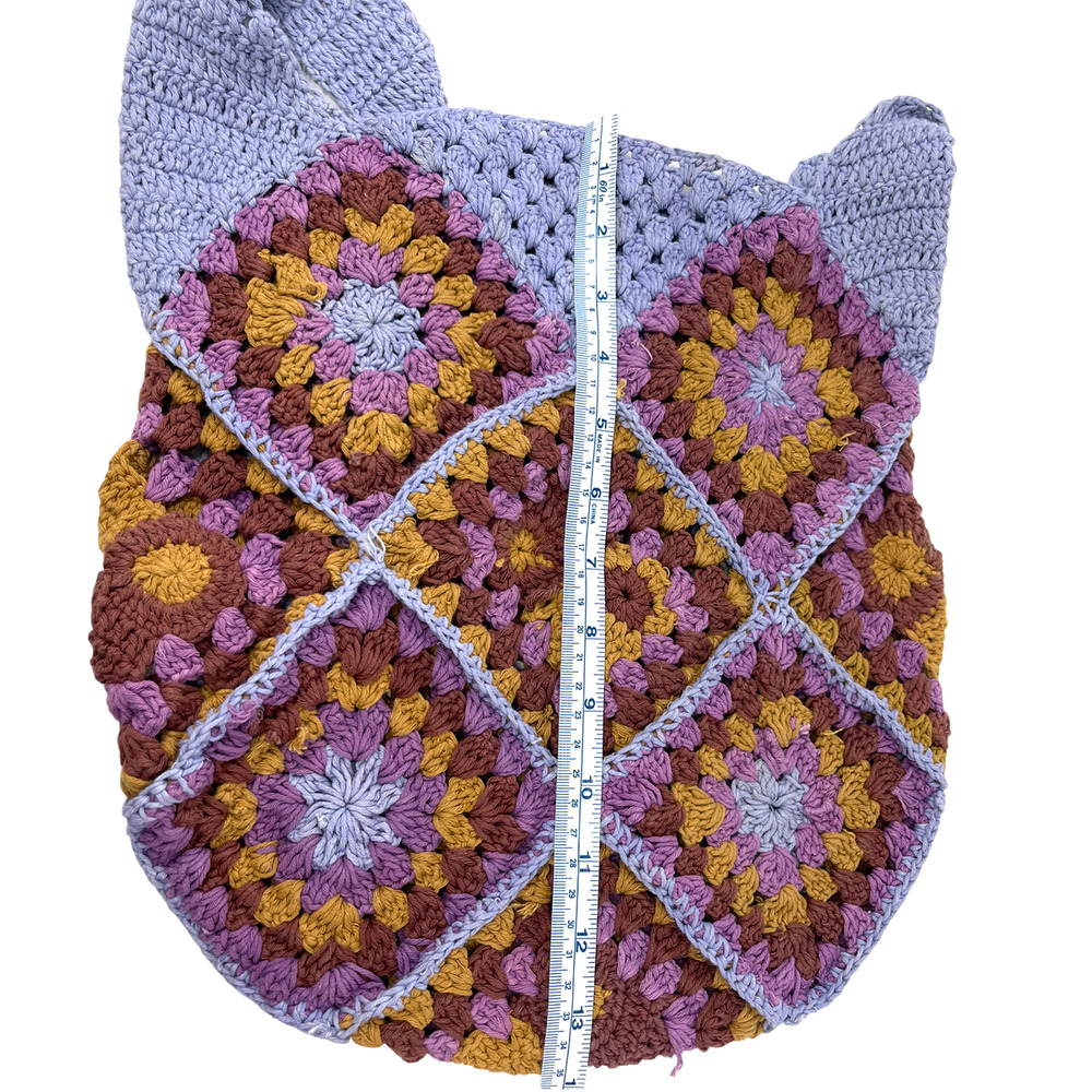 Icon Woven Hobo Grandma Granny Boho Crocheted Afghan Square Bag - Picture 3 of 9